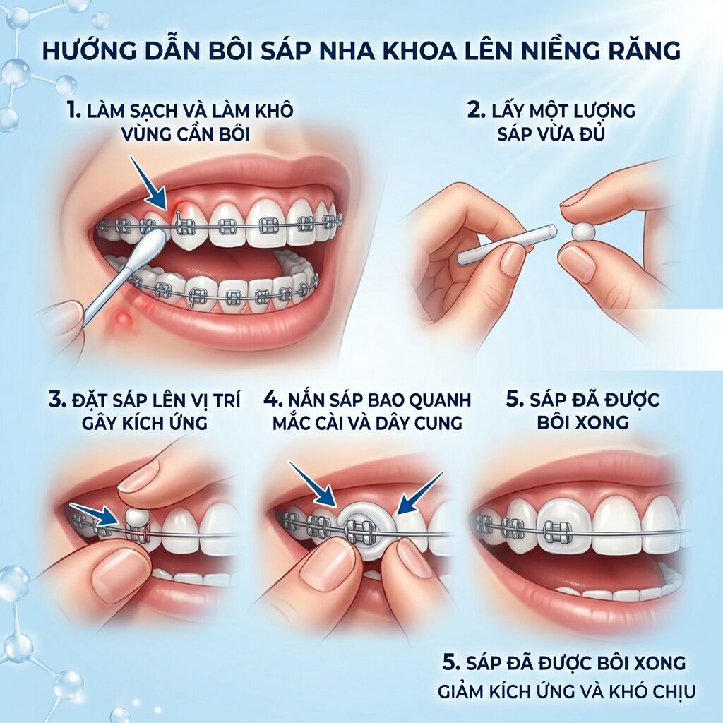 Cách Xử Lý Khi Dây Cung Mắc Cài Đâm Vào Má 16 huong dan cach su dung sap nha khoa