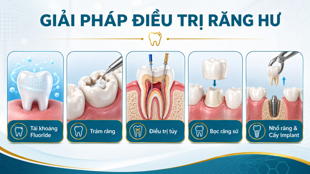 Răng Hư: Dấu Hiệu, Nguyên Nhân Và Cách Điều Trị Tận Gốc 20 phuong phap dieu tri rang hu